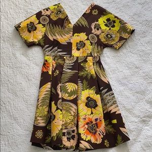 NEW MSGM Floral Print Retro Dress Size 38/4